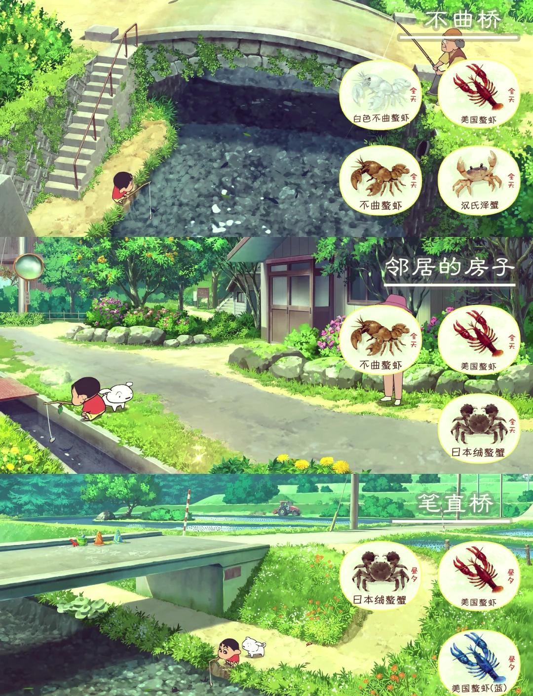 《蜡笔小新:煤炭镇的小白》全鱼虾分布 《蜡笔小新:煤炭镇的小白》全鱼虾分布图一览