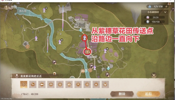 《无限暖暖》史丢丢大搜寻美美紫花海位置