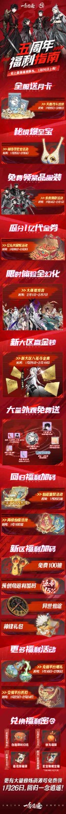 时尚、代金券、月卡免费发送！“一念逍遥”五周年福利市场